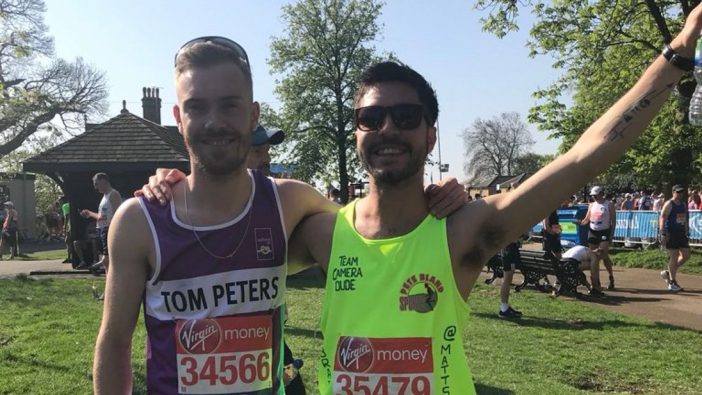 At the London Marathon 2018, last Sunday. People have 3.7 miles in memory of Matt