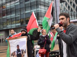 Palestine campaigners protest at BBC in Salford over Israel hosting Eurovision