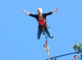 Salford Quays hosts bungee jump in aid of The Christie