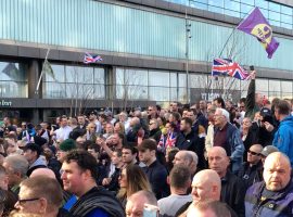 Tommy Robinson BBC protest attracts thousands in Media City