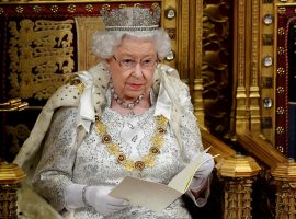Queen Elizabeth II delivers the Queen's Speech during the State Opening of Parliament in the House of Lords at the Palace of Westminster in London.