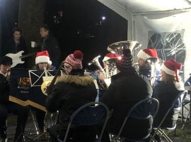 Band live from the Lightoaks Park Christmas Cracker.  Image credit: Mair Llewellyn.