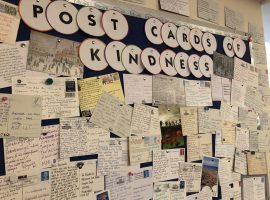 Postcards of Kindness board at Alderwood Care Home