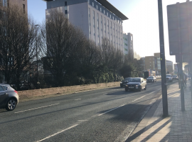 A5063 Trafford Road with the central reservation overgrown and an eyesore. Image Credits - Regan Kerr