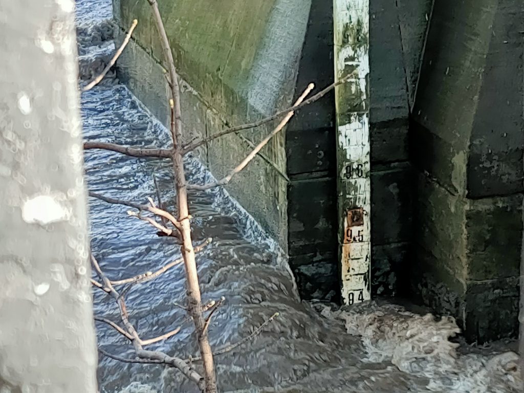 River Irwell in flood at Cromwell Bridge