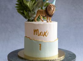 A celebration lion cake made by Gina and Helen Kirby.