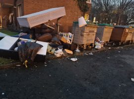 Rubbish build up in Eccles. Permission to use from Paula Kane's Facebook.