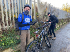 Martyn lost his pedal on a bike ride on Sunday! (Copyright: Martyn Ellis)