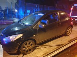 Car crashes after a police chase through Eccles