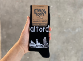 Stand 4 Socks - Salford Skyline design