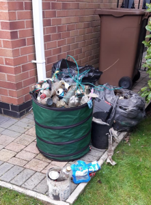 Bags of rubbish collected by the litter pickers