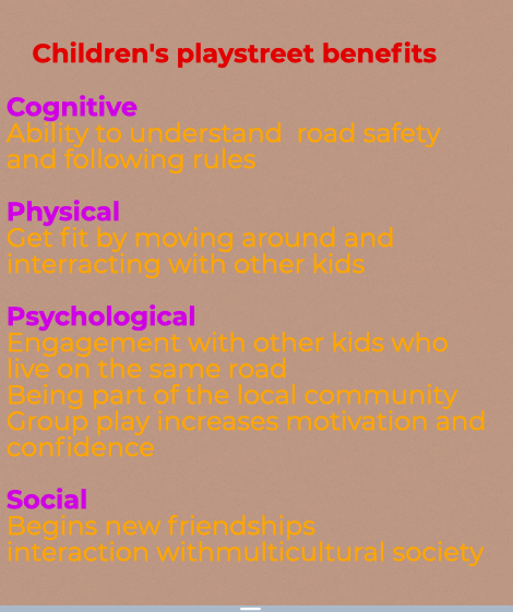 Children's playstreet benefits