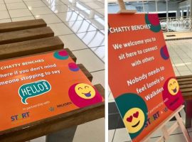 Chatty Benches in Walkden Town Centre
Image Credit: Michelle Dennett, START Charity Director (press release)