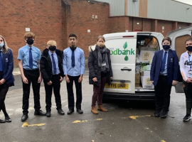 Students successfully fill vans for Salford Foodbank. Photo credit: Gemma Davies