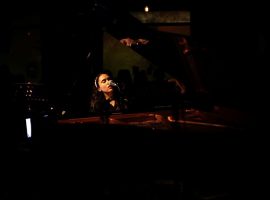 Laila Sakini playing piano and recorder at Cafe Oto. Credit - Sarah White