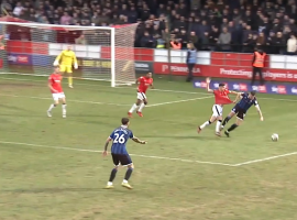 Salford Rochdale contentious penalty. Image from Salford City FC Youtube