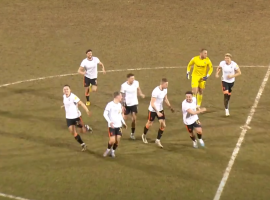 Celebrations as Stevie Mallan scores his first Salford gaol. Credit: Salford City youtube channel.
