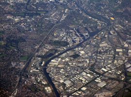 Featured image of Salford and Trafford Park taken by M J Richardson.