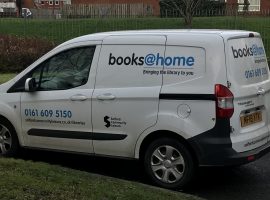 Salford book delivery van.