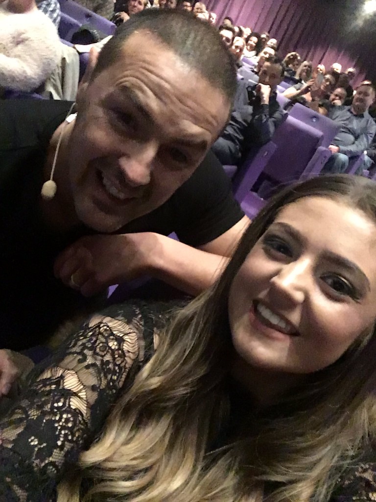 Paddy McGuinness with Quays Entertainment reporter Phoebe Jobling 