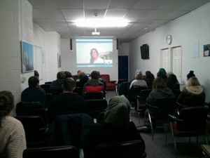 Photograph of the last Rethink, Rebuild Movie Night showing A Syrian Love Story 