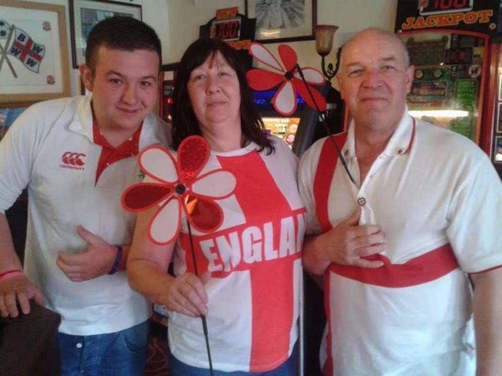 CELEBRATION: (From left) Bruce Hamblett, Anne Hamblett and pub regular Gavin