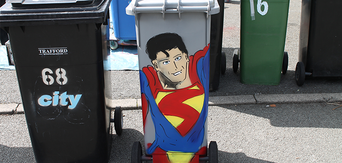 Superman saves this bin from having to look boring