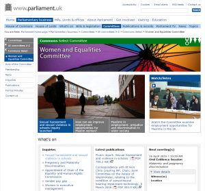 Women and Equality Committee's website where the latest on the inquiry can be found.