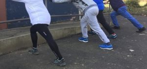 Mandi leading the group through some post-run stretches