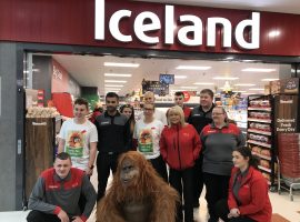 Palm oil protest orang-utan visits Salford mall