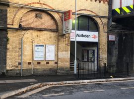 Entrance to Walkden station on street level.