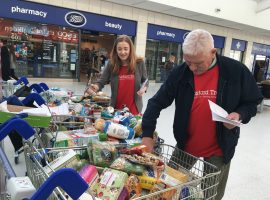 Councillors Edwards (left) and Ryan at the Walkden and Little Hulton Giving Day