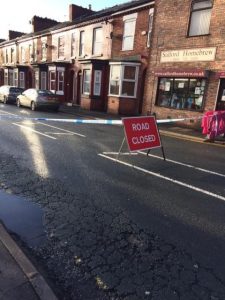 Police cordon on Fitwarren Street, Salford