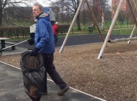 Volunteers helping tidy Peel Park