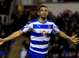 Reading's Nick Blackman celebrates scoring his side's first goal late in the game.