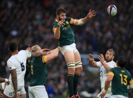 South Africa's Lood de Jager (centre) during the Autumn International match at Twickenham Stadium, London.