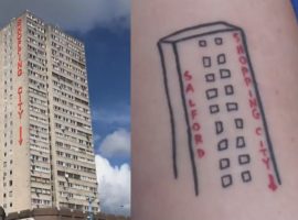 Student gets Salford Shopping City Tattoo