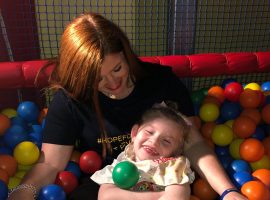 Hallie and mum Lucy at Playkidds on Saturday.