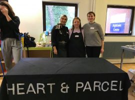 Volunteers Hanane, Dimitra and Naomi Credit: Charlie Mulholland