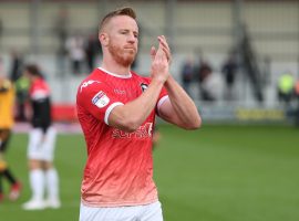 Adam Rooney after Cambridge United victory (Credit: Salford City – Charlotte Tattersall)