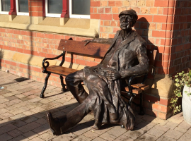 The Man on the Bench at Irlam Station. Photo Laura Joffre