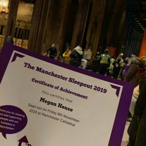 Salford students were awarded certificates for joining the fight against homelessness fight against homelessness safer students the booth centre
