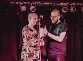 Michaela Violet (left) & Will Stevenson (right) hosting Switchblade Poetry. Credit: Dec Place / Switchblade Poetry