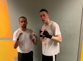 (Whiteside, on the right, preparing for his bout, image courtesy Whiteside)