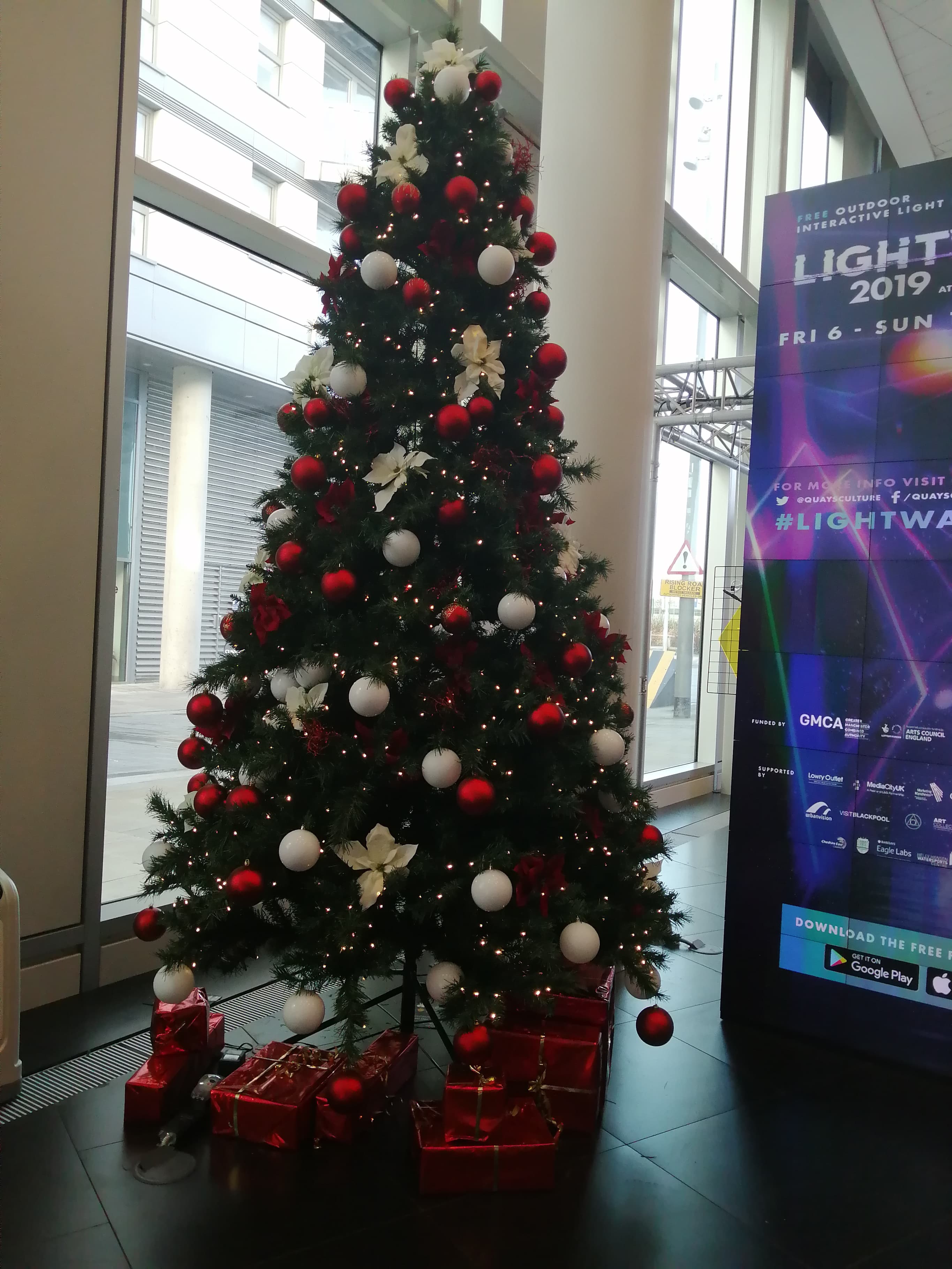 Christmas tree at Media City Image credit: Beckie Bold