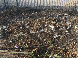 Litter overflowing in Salford Image captured by Ben Redman