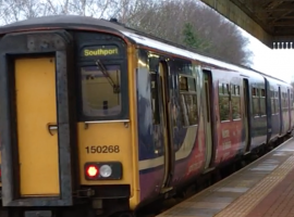 Southport-bound train at Walkden station. Photo Laura Joffre