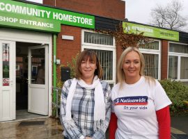 Eileen Crowe from Emmaus Salford with Michelle Walsh from Nationwide Building Society