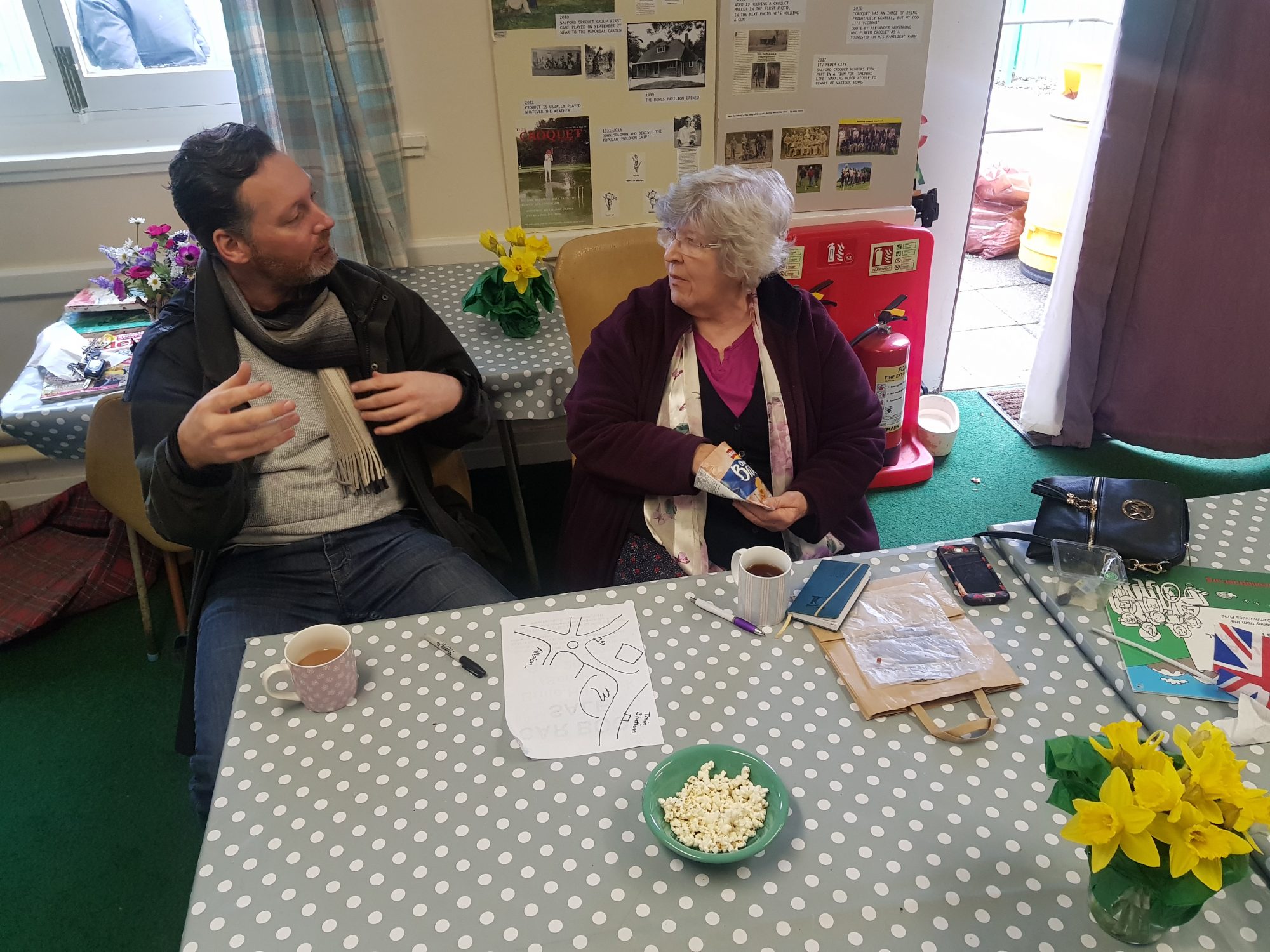 Photos of residents meeting in the Friends of Buile Hill Park pavilion Copyright: Natacha Pires