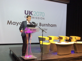 Andy Burnham at UK2070 Commission launch. Credits: Olivia Mullally